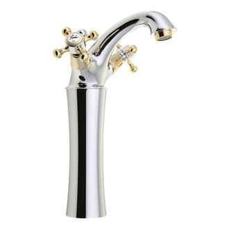 ANTEA Waschtischarmatur, hoch, mit Ablaufgarnitur 245mm,Chrom/gold