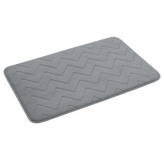 MOUSSE Badematte, 50x80cm, 100% Polyester, Anti-Rutsch, Grau