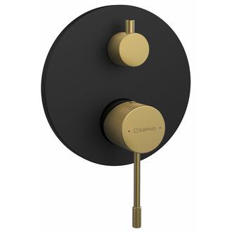 SOLARIS Unterputz-Duscharmatur, 2 Wege, Schwarz/Gold matt