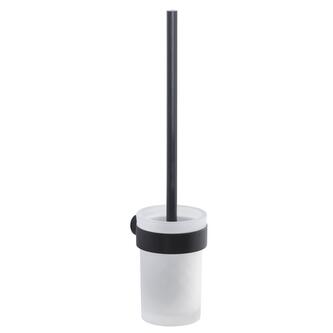 PIRENEI Hänge-WC-Bürste, Milchglas, Schwarz matt