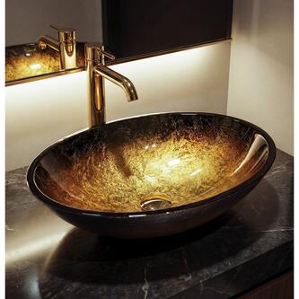 SELVA Glaswaschtisch zum Aufsetzen 50,5x38cm, Gold