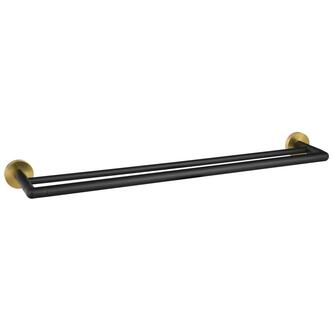 LARISSA Doppelhandtuchhalter 600mm, Schwarz/Gold matt