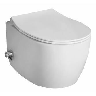 SENTIMENTI CLEANWASH Hänge-WC, spülrandlos+Armatur 36x51cm, weiss