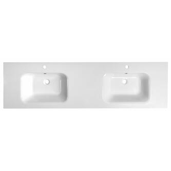 ARECA Gussmarmor-Doppelwaschtisch 181x51,5cm, weiß