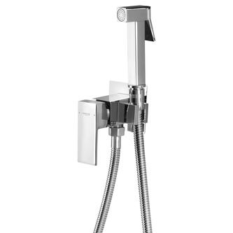 Unterputz-Armatur mit Handbrause, schlauch 1,2m, eckig, chrom