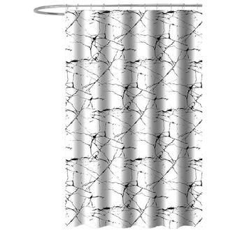 Duschvorhang 180x180cm, Polyester, Marmormuster