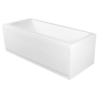 ELVINA Rechteckbadewanne mit Rahmengestell und Wannenschürzen,180x80x50cm, Links, Weiß