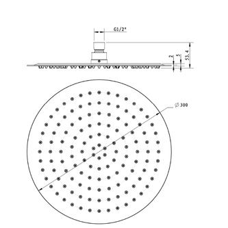 SLIM Kopfbrause, Durch. 300mm, polierter Edelstahl