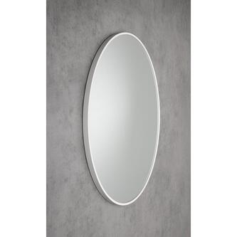 NOTION SLIM Spiegel im Rahmen, Rund, Durch. 50cm, Weiß matt