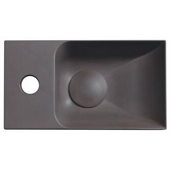 PICCOLINO Beton-Waschbecken 30,8x10x17cm,  Armaturloch links, Dunkelbraun