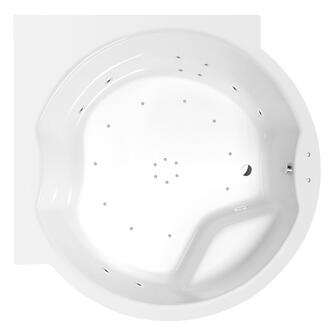 ROYAL CORNER Whirlpool-Badewanne, 173x173x49cm, Active Hydro-Air, Chrom
