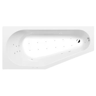 TIGRA L Whirlpool-Badewanne, 170x80x46cm, Attraction Hydro-Air, Chrom