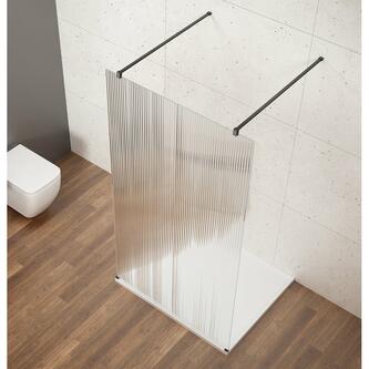 VARIO BLACK Walk-In Duschwand, freistehend, Nordic Glas, 900 mm