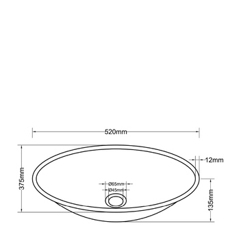 PURE Glaswaschtisch oval 52x37,5 cm