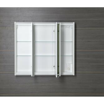 BATU Spiegelschrank 80x71x15cm, 2x LED Beleuchtung, Weiß