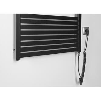 TONDI-E Elektrischer Badheizkörper, gerade, 600x1690 mm, 800 W, Schwarz mat