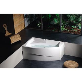 Raumspar Badewanne EVIA 160x100x47cm, links, weiß