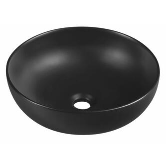 RONDANE Keramik-Waschtisch Ø 41cm, zum Aufsetzen, Schwarz matt