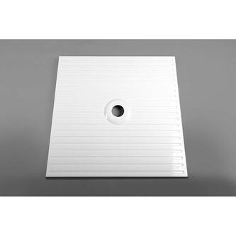 MIRAI Gussmarmor - Duschwanne, Rechteck 100x80x1,8cm, links, weiß