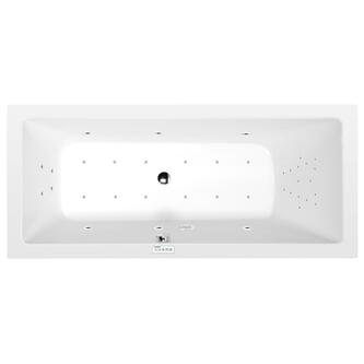 MIMOA Whirlpool-Badewanne,170x80x39cm, Highline Hydro-Air, Chrom