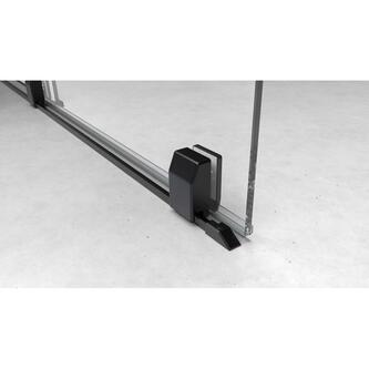 ROLLS Glaswand mit Rollen 1400 mm, schwarz