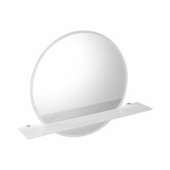 VISO rund Spiegel mit LED Beleuchtung und Regal, ø 60cm, weiß matt
