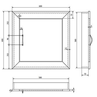 Revisionsklappe 60x60xcm, Weiß