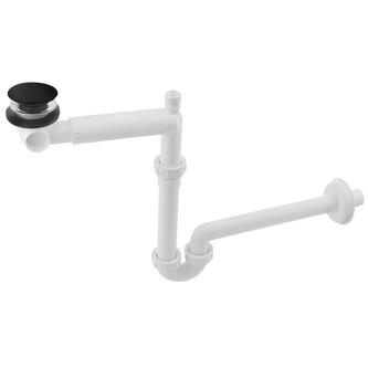 URBINO Raumspar-Waschtisch-Siphon mit klick-klack, 5/4", Ablauf 32mm, weiß/schwarz matt