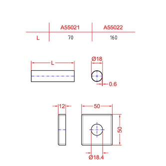 Abdeck-Rosette, Set, quadratisch, Chrom
