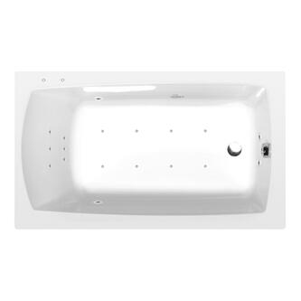 LILY Whirlpool-Badewanne, 140x70x39cm, Attraction Hydro-Air, Chrom