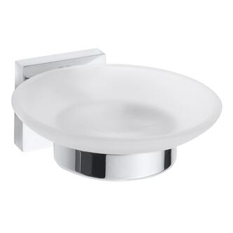 X-SQUARE Seifenschale, Milchglas, Chrom