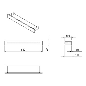 PATRON Glasablage 58cm, weiß