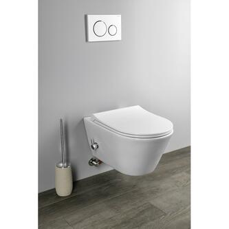 AVVA CLEANWASH Hänge-WC, mit Armatur und Bidetdusche, Rimless,35,5x53cm, weiss