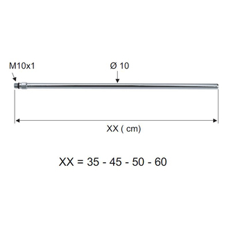 Armatur-Anschlussschlauch 10mm-M10x1, 60cm, Chrom