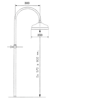 ANTEA Duschsäule, Kopfbrause, ohne Armatur, poliertes Nickel