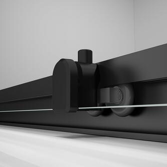 EASY BLACK Nischentür 1000mm, Klarglas, schwarz matt