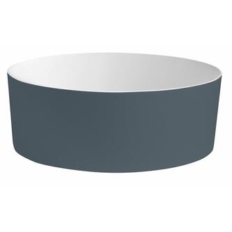 THIN Waschtisch für Arbeitsplatte Ø38 cm, Blau/Weiß matt