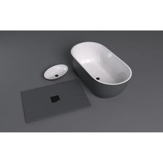 FLEXIA Gussmarmor-Duschwanne 120x100cm, Anthrazit matt