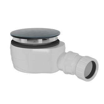 Duschwannensiphon, Durch. 90mm, DN40, Niedrig, gun metal Abdeckung