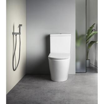 Wandventil mit Handbrause und Sicherheitssperre, rund, Chrom