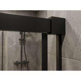 LUXOR BLACK Duschtür 1000mm, Klarglas
