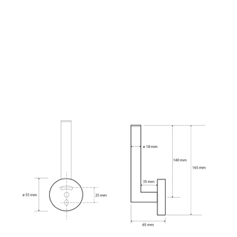 X-ROUND BLACK Ersatz-Toilettenpapierhalter, Schwarz matt
