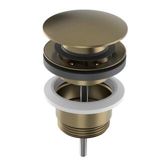 Ablaufgarnitur 5/4“, click-clack, großer Stopfen, 10-65mm, Gold matt