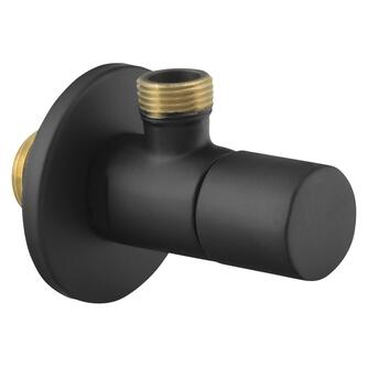 Eckventil, rund, 1/2"x 3/8", schwarz matt