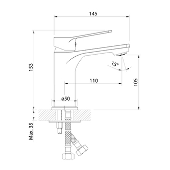 SINTRA Waschtischarmatur, Chrom