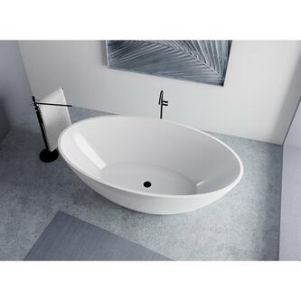 CORYN freistehende Badewanne 165x90x58cm, Weiß