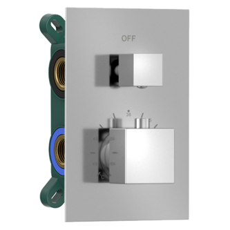 LATUS Thermostat-Unterputz Duscharmatur, Einbau-Box, 2 Wege, Chrom