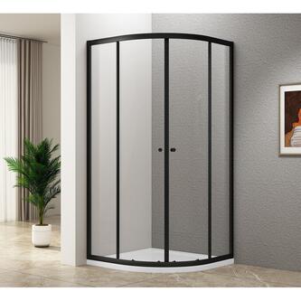 ARLETA BLACK Duschabtrennung Viertelkreis 900x900mm, Klarglas
