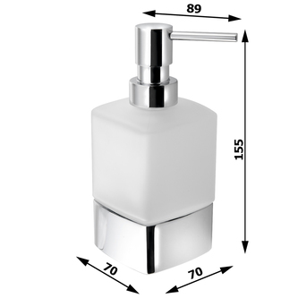 LOUNGE Stehender Seifenspender, 280 ml, Milchglas, Chrom