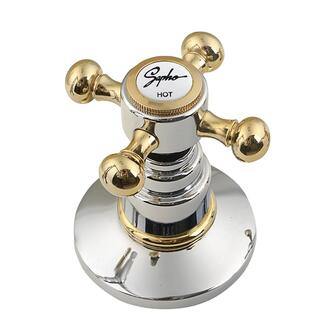 ANTEA 5-Loch - Wannenarmatur mit Retro-Einlauf, Chrom/gold